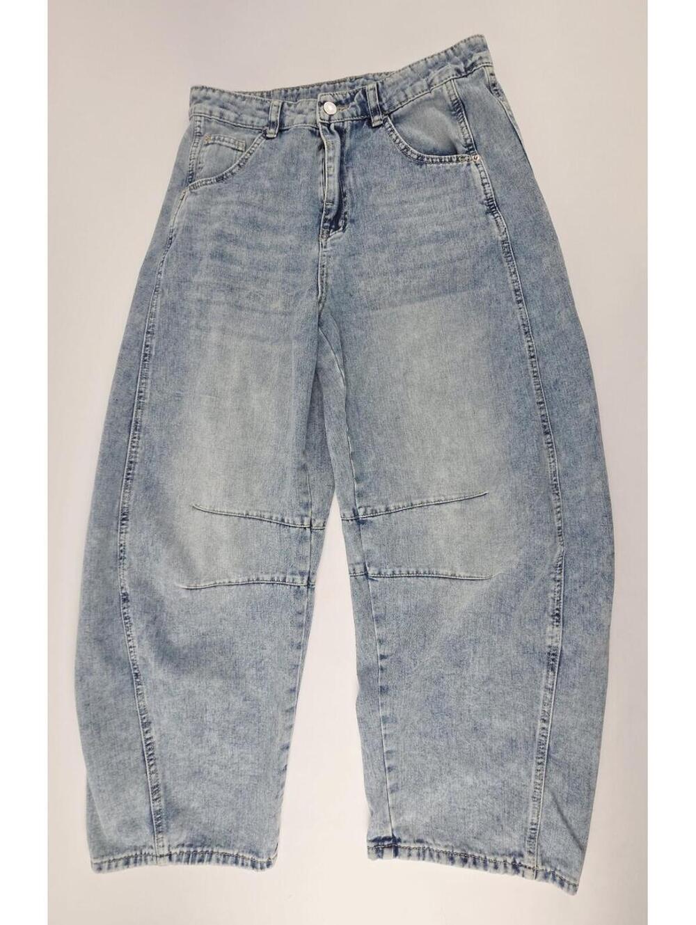 Women’s Light Blue Denim Jeans Size 8 High Waist Tapered Mom Fit Cotton Blend